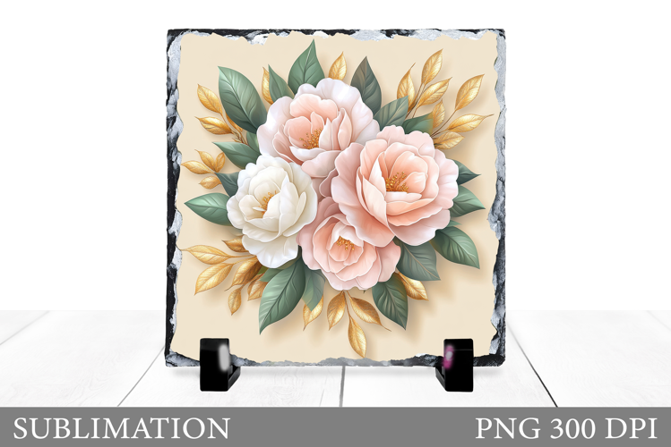 Flowers Sublimation. Flowers Slate Sublimation