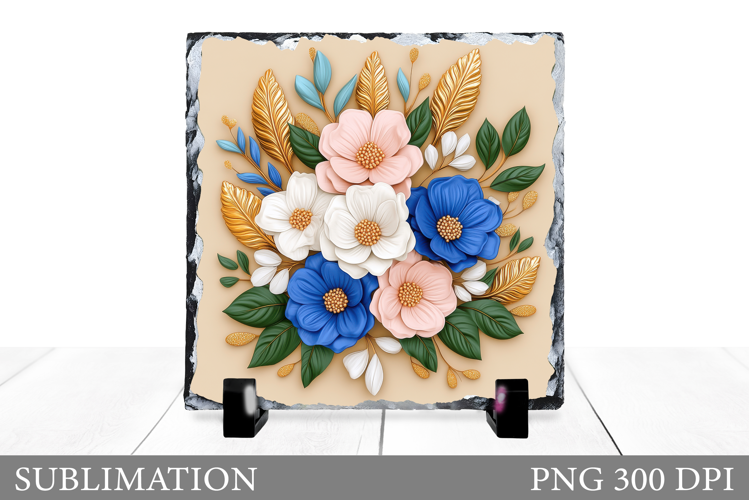 Flowers Sublimation. Flowers Slate Sublimation