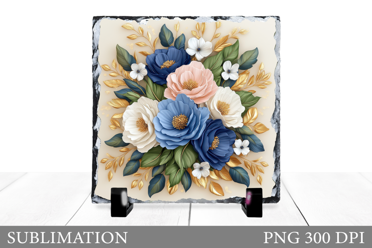 Flowers Sublimation. Flowers Slate Sublimation