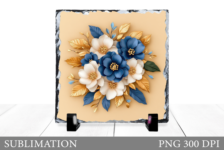 Flowers Sublimation. Flowers Slate Sublimation
