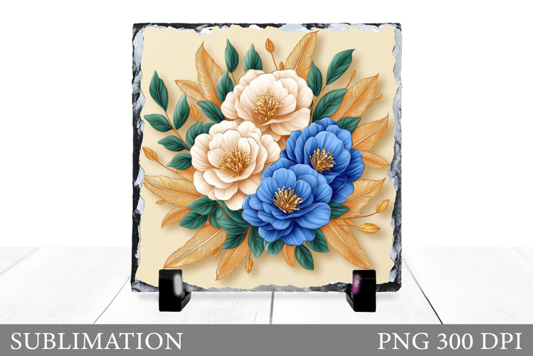 Flowers Sublimation. Flowers Slate Sublimation