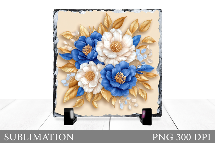 Flowers Slate Sublimation. Floral Sublimation