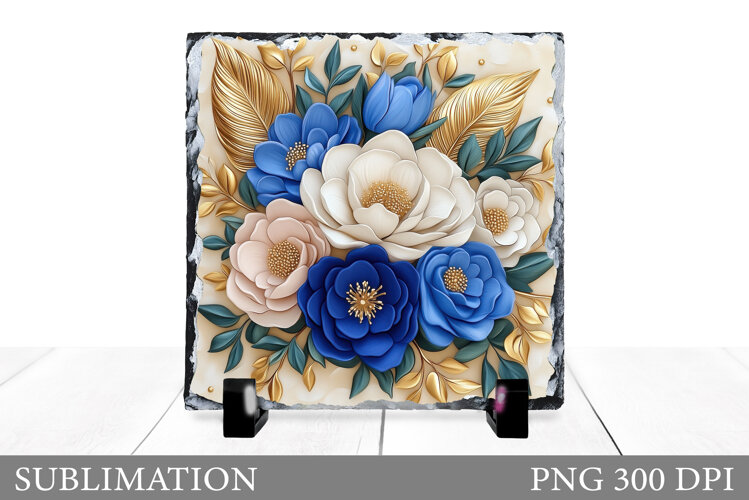 Flowers Slate Sublimation. Floral Sublimation example image 1