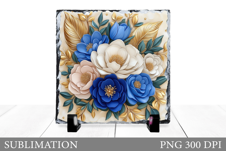 Flowers Slate Sublimation. Floral Sublimation