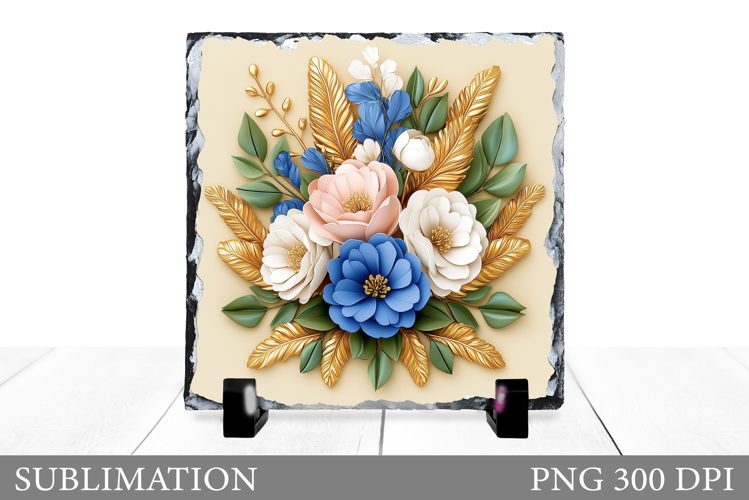 Flowers Sublimation. Flowers Slate Sublimation
