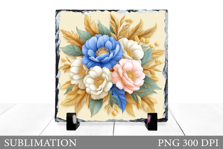 Flowers Sublimation. Flowers Slate Sublimation