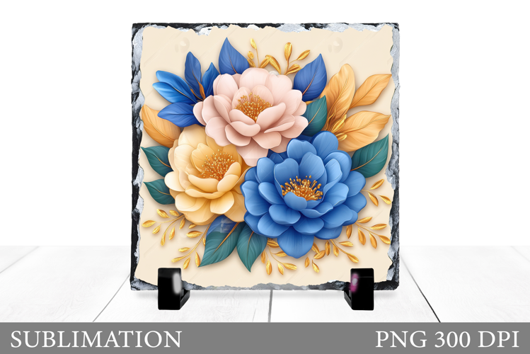 Flowers Sublimation. Flowers Slate Sublimation