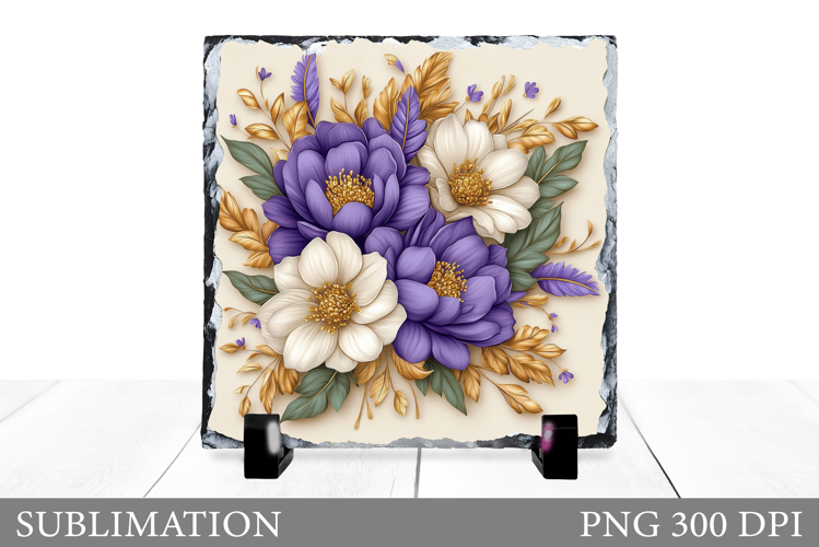 Flowers Sublimation. Flowers Slate Sublimation