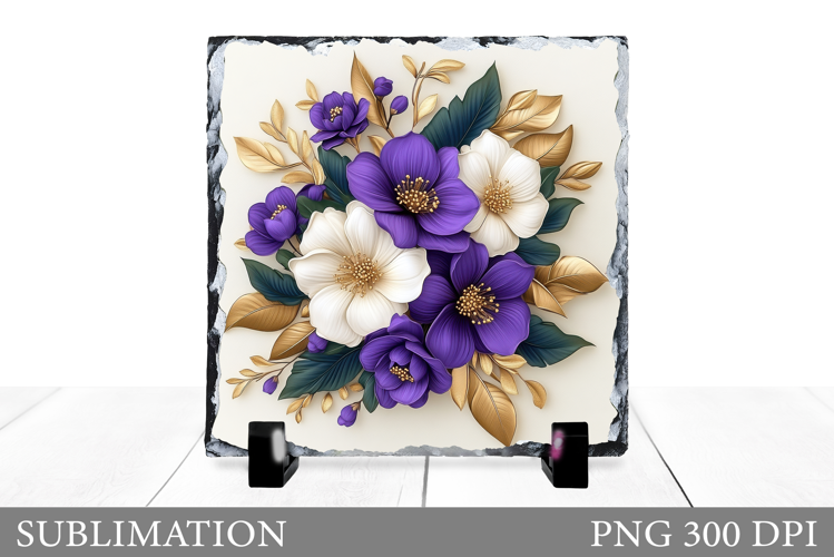 Flowers Sublimation. Flowers Slate Sublimation