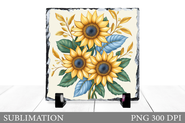 Sunflowers Slate Sublimation. Flowers Sublimation