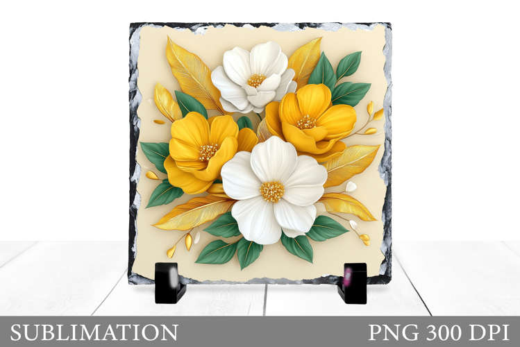 Flowers Square Sublimation. Wildflowers Slate Design