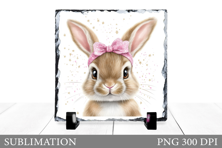 Cute Bunny Sublimation. Bunny Slate Sublimation
