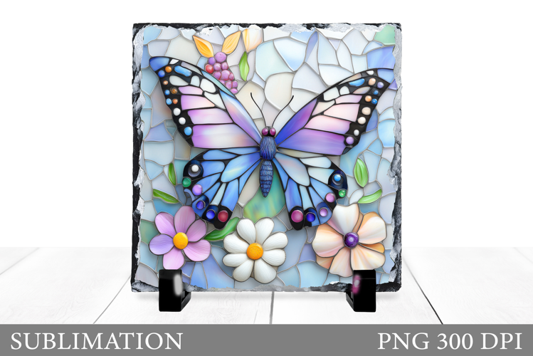 Butterfly Slate Sublimation. Butterfly Flowers Sublimation
