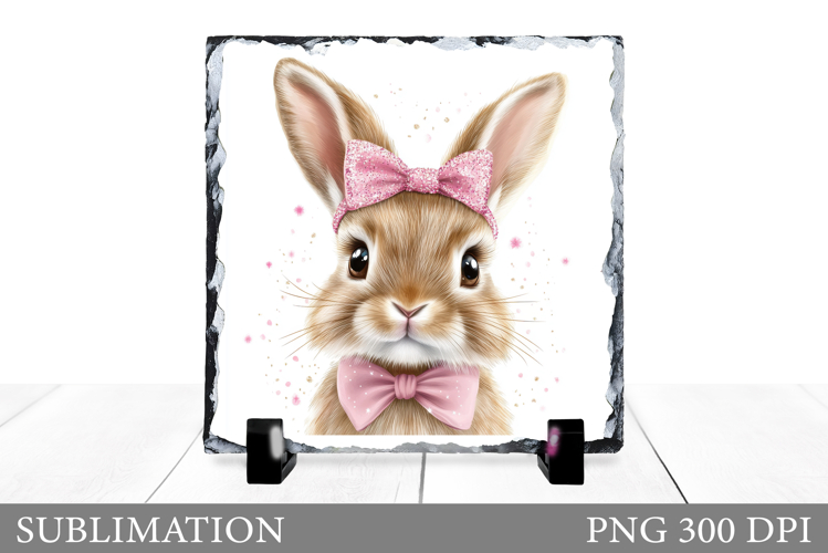 Cute Bunny Sublimation. Cute Bunny Slate Design