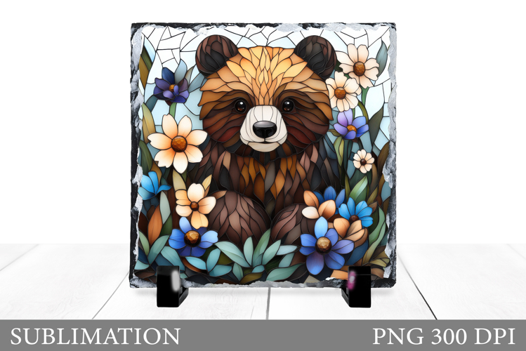 Cute Bear Sublimation. Bear Slate Sublimation