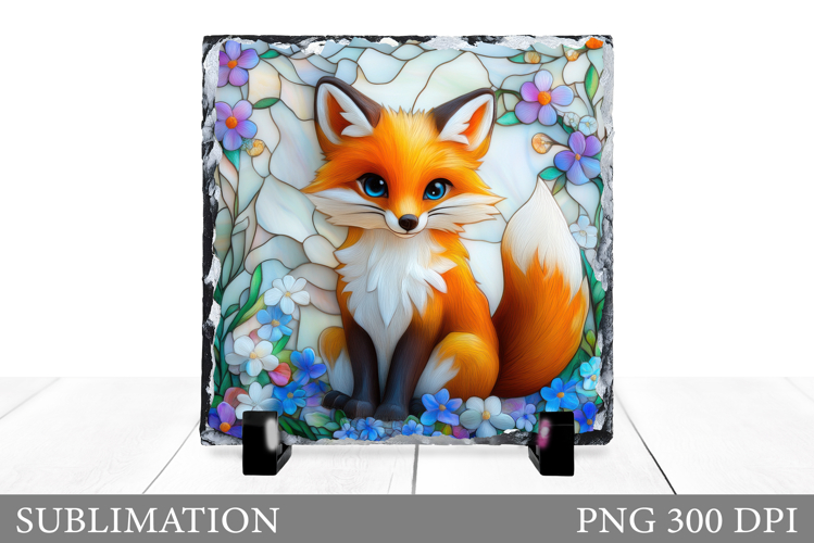 Fox Sublimation. Cute Fox Slate Sublimation