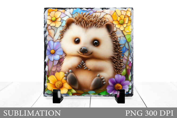 Cute Hedgehog Sublimation. Hedgehog Slate Design