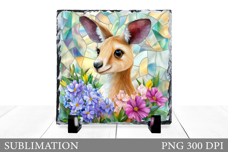 Cute Kangaroo Sublimation. Kangaroo Slate Design