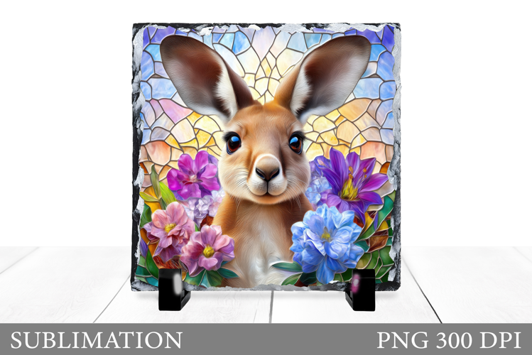 Cute Kangaroo Sublimation. Kangaroo Slate Design