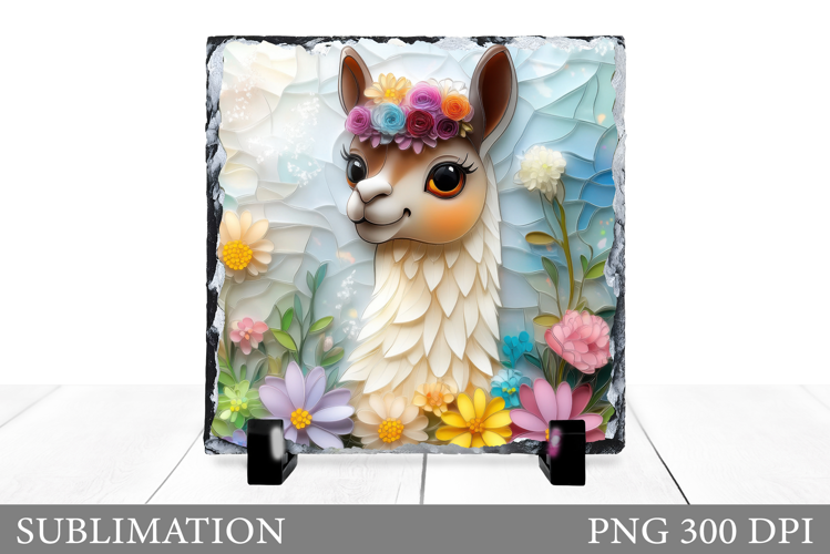 Cute Lama Sublimation. Lama Slate Sublimation