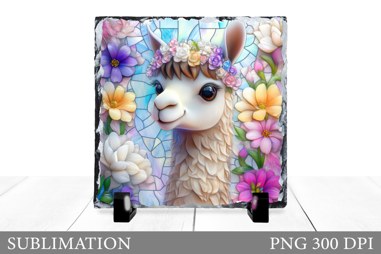 Cute Lama Sublimation. Lama Slate Sublimation