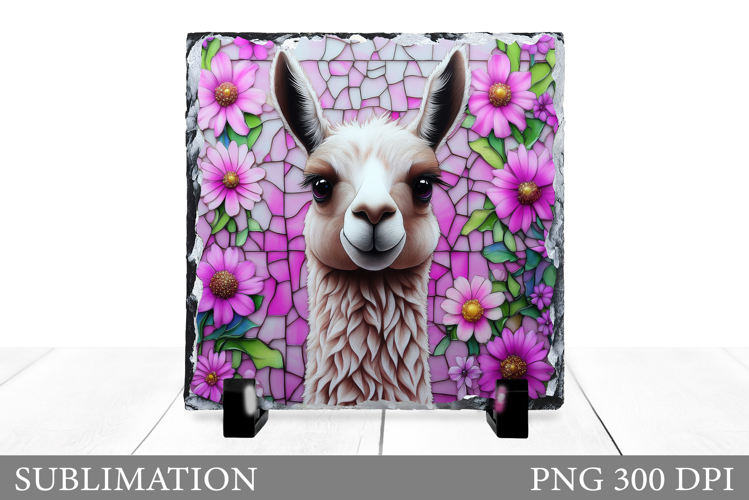 Cute Lama Sublimation. Lama Slate Sublimation