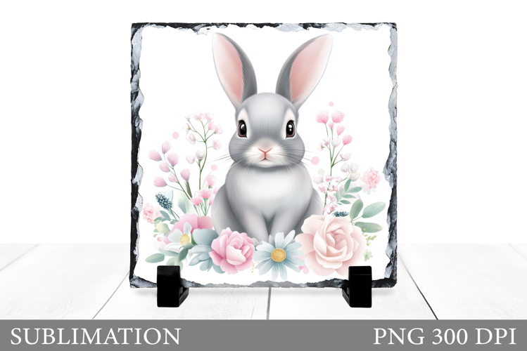 Cute Bunny Sublimation. Bunny Slate Sublimation