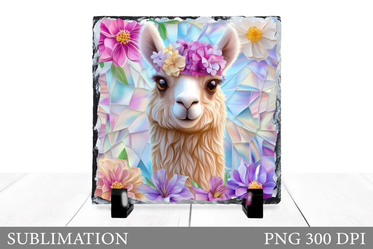 Cute Lama Sublimation. Lama Slate Sublimation
