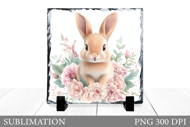Cute Bunny Sublimation. Cute Bunny Slate Design