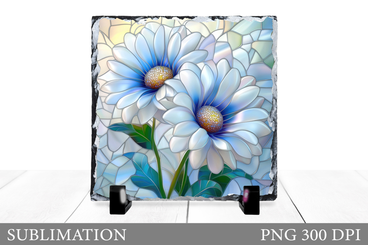 Daisy Flowers Slate Sublimation. Daisy Flowers Sublimation