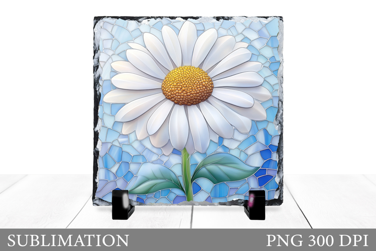 Daisy Flowers Slate Sublimation. Daisy Flowers Sublimation