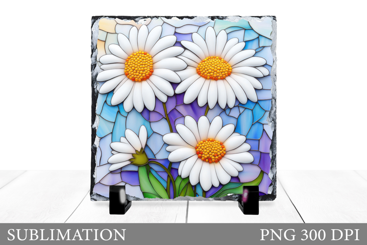 Daisy Flowers Slate Sublimation. Flowers Sublimation