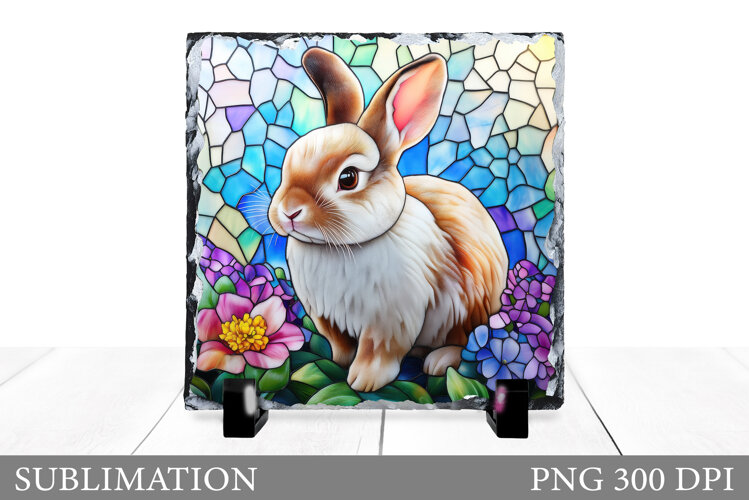 Cute Bunny Sublimation. Cute Bunny Slate Design example image 1