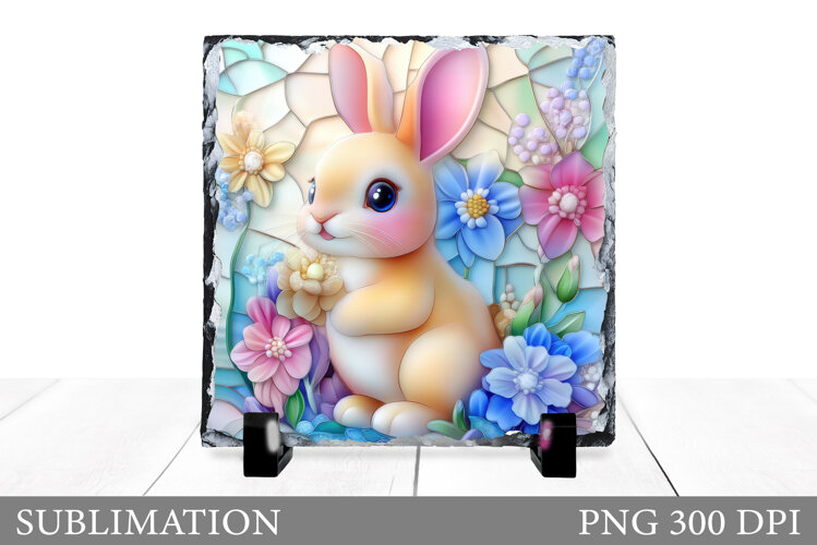 Cute Bunny Sublimation. Cute Bunny Slate Design example image 1