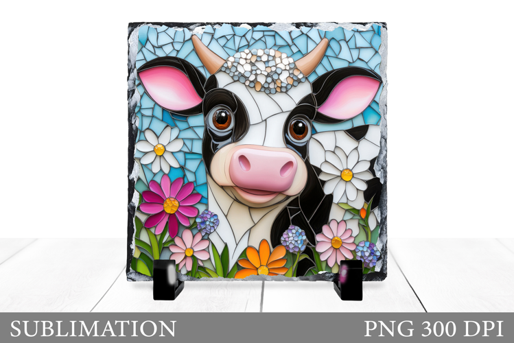 Cow Sublimation. Cute Cow Slate Sublimation