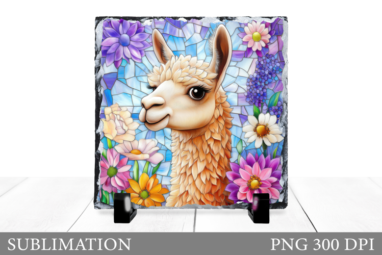 Cute Lama Sublimation. Lama Slate Sublimation