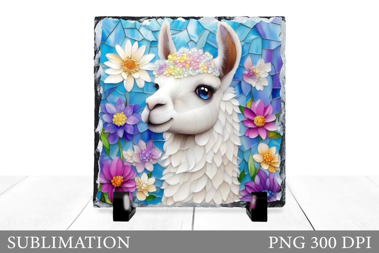 Cute Lama Sublimation. Lama Slate Sublimation