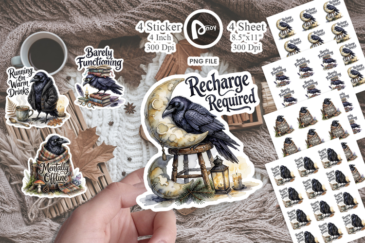 Sleep-Deprived Raven Sticker