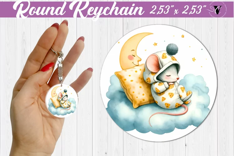 Round keychain | Sleeping animals