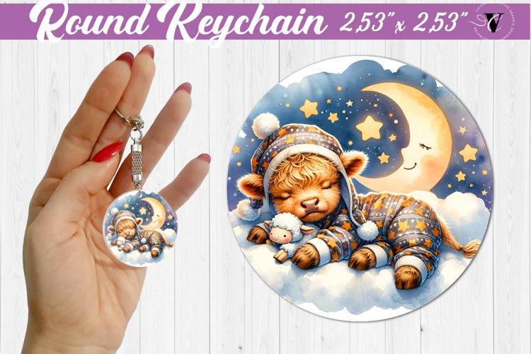 Round keychain | Sleeping animals