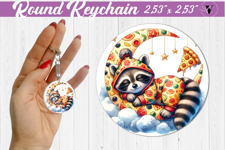 Round keychain | Sleeping animals