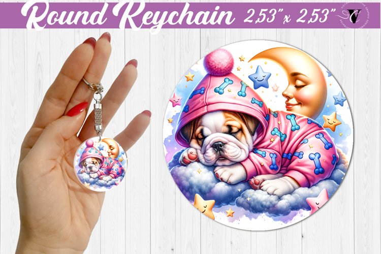 Round keychain | Sleeping animals