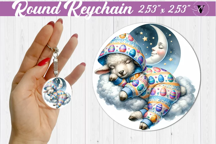 Round keychain | Sleeping animals