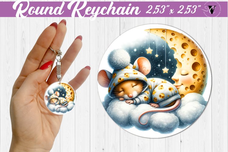 Round keychain | Sleeping animals