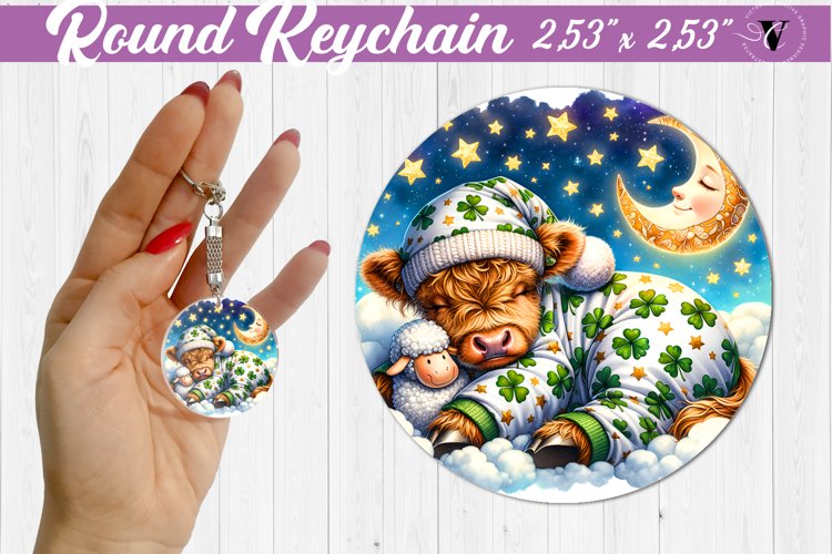 Round keychain | Sleeping animals