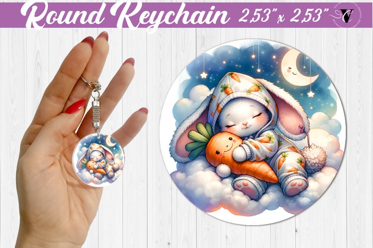 Round keychain | Sleeping animals