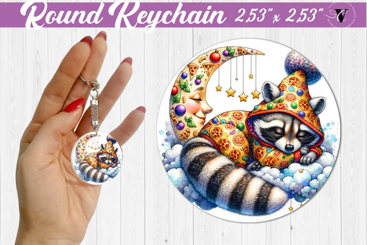 Round keychain | Sleeping animals