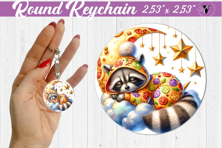 Round keychain | Sleeping animals