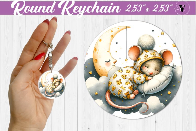 Round keychain | Sleeping animals