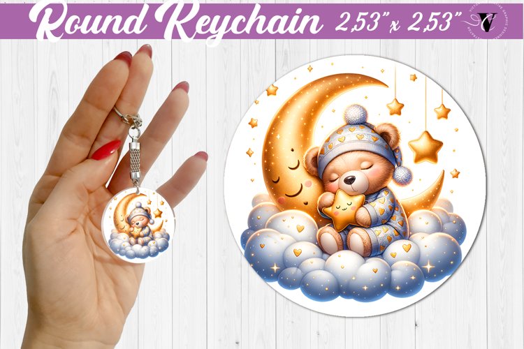 Round keychain | Sleeping animals